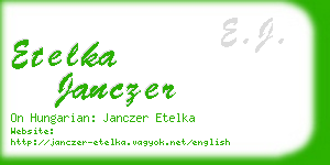 etelka janczer business card